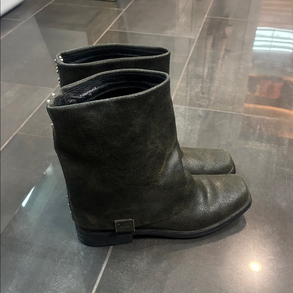 Envy Olive Studded Heeled Boots - Picture 5 of 15